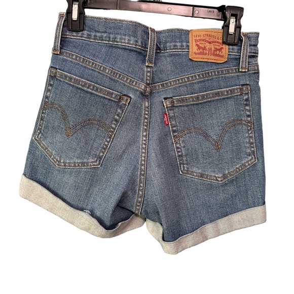 CLOSET CLOSING Levi’s Wedgie Shorts Button Fly High Rise Shorts, Distressed, 27 - Picture 4 of 8